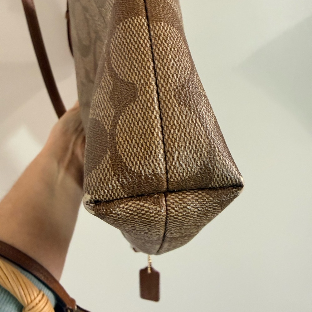 Coach Signature Brown and Tan Crossbody Bag and Wristlet and Card Holder - Picture 16 of 16